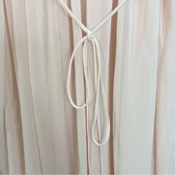 Y2K Oscar de la Renta Pink Label blush pink chiffon baby doll chemise nighty L - Picture 11 of 17